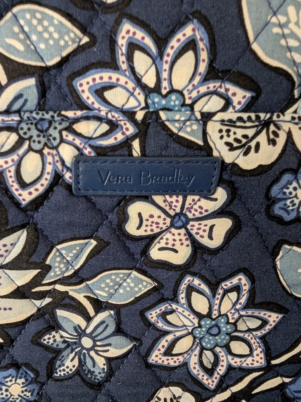 Vera Bradley Navy Floral Quilted Travel Bag